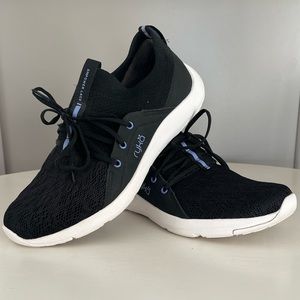 🖤💜Ryka Empower Lace Black with Lavendar Accent Tongueless Slip-on Sneaker